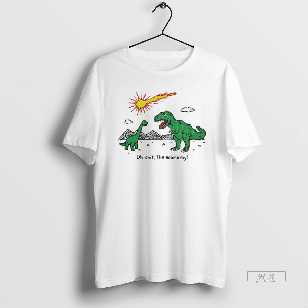 Official T Rex And Apatosaurus Falling Meteor Oh Shit The Economy