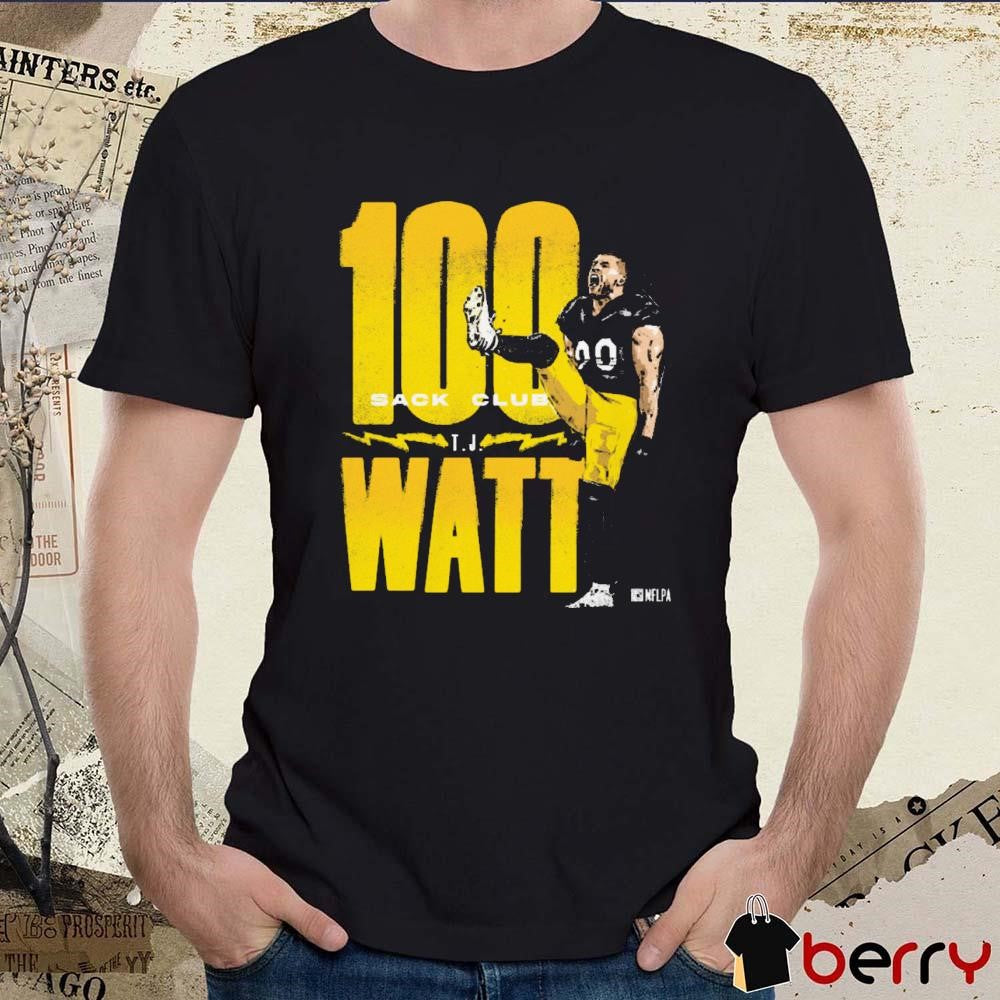 T.J. Watt Pittsburgh Steelers NFL 100 Sack Club t-shirt