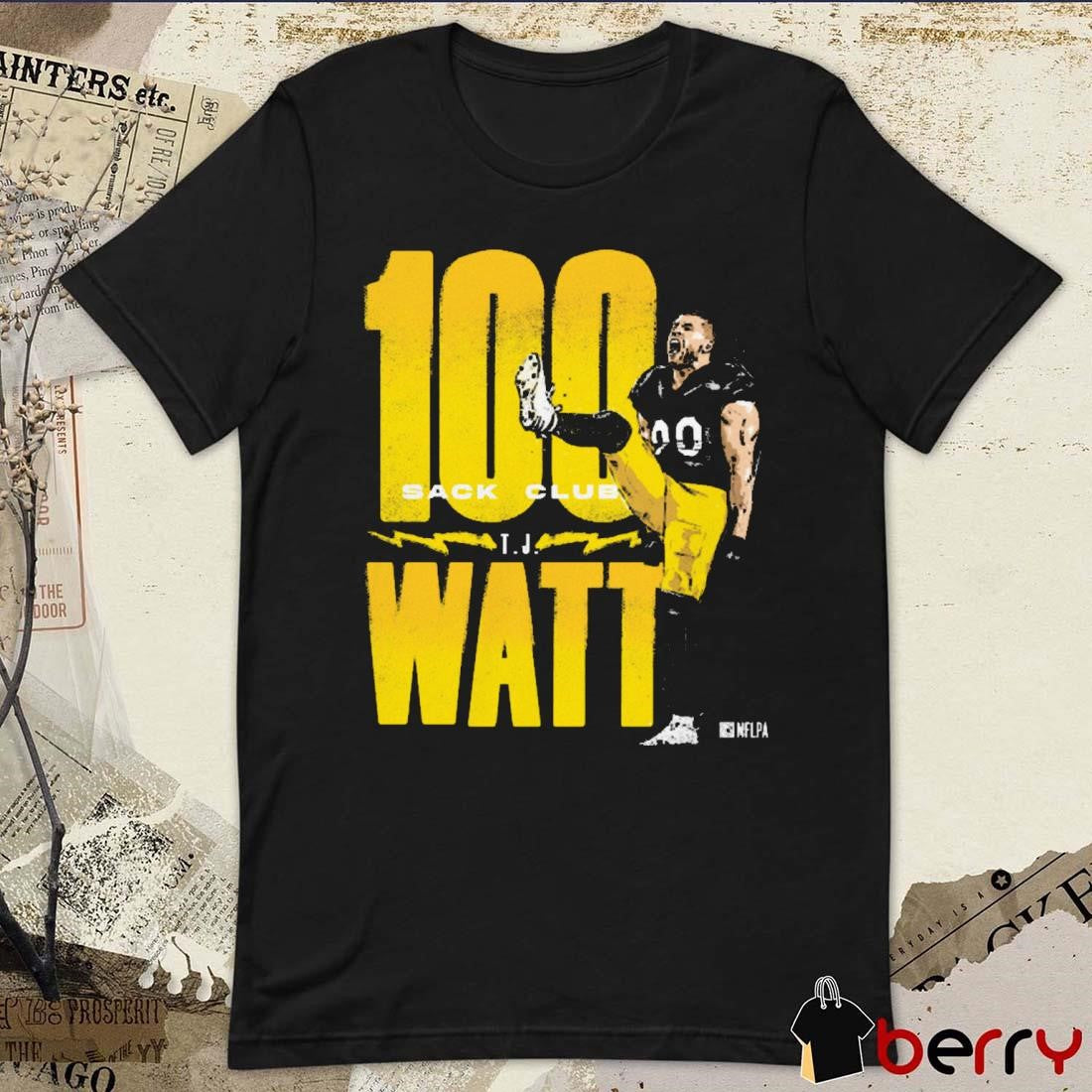 T.J. Watt Pittsburgh Steelers NFL 100 Sack Club t-shirt