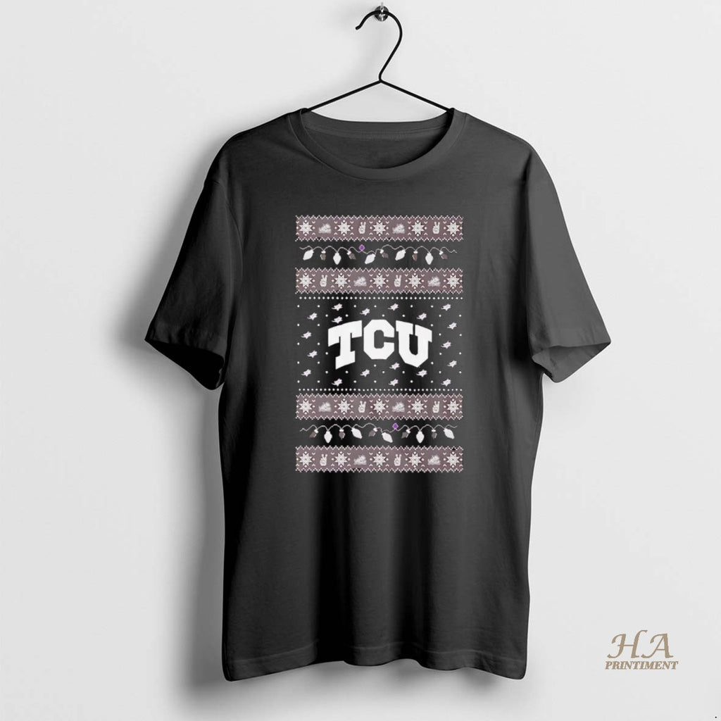 Official Tcu Horned Frogs Ugly Christmas Light T-Shirts, Hoodie, Sweatshirt | InkNestWear.com