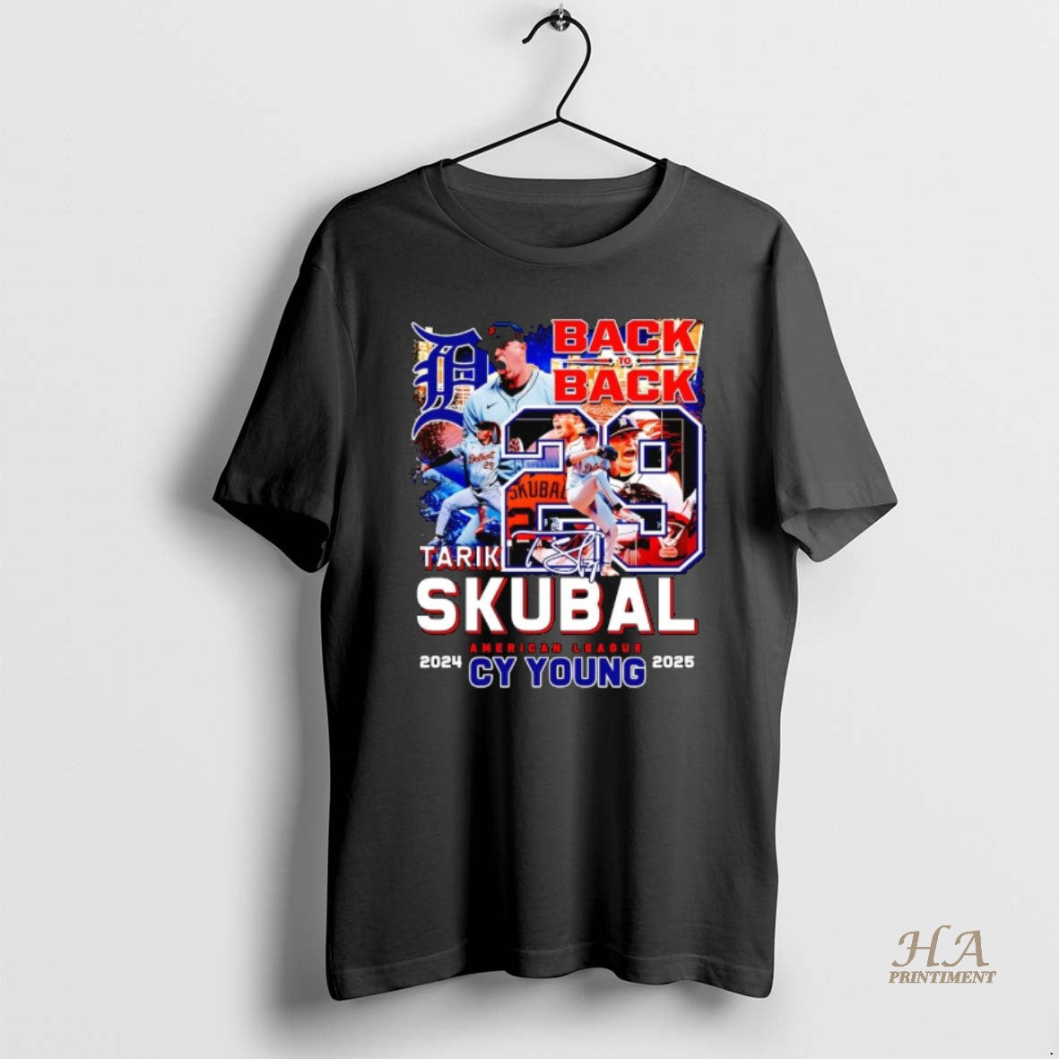 Official Tarik Skubal 2025 Al Cy Young Back To Back Signature T-Shirts, Hoodie, Sweatshirt | InkNestWear.com