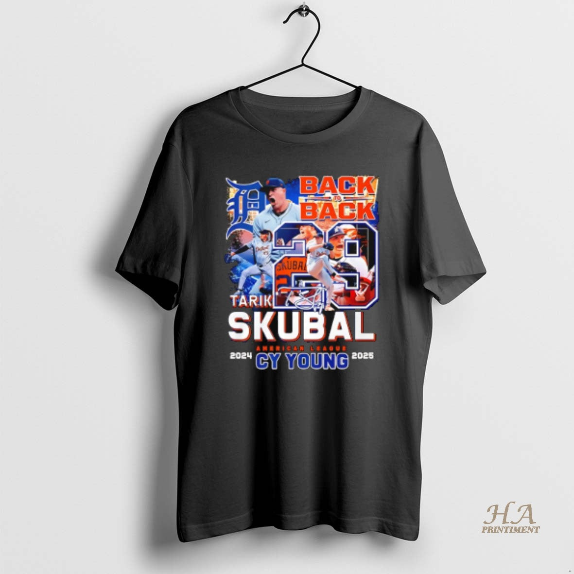 Official Tarik Skubal Detroit Tigers 2024 2025 American League Cy Young Back To Back T-Shirts, Hoodie, Sweatshirt