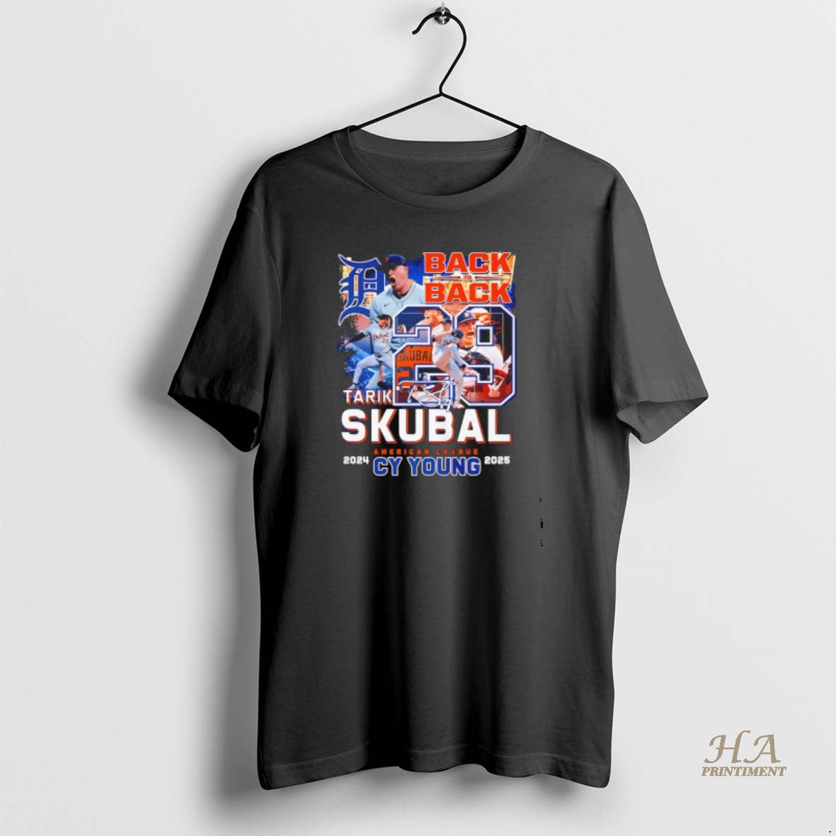 Official Tarik Skubal Detroit Tigers American League Cy Young 2024 2025 Back To Back T-Shirts, Hoodie, Sweatshirt