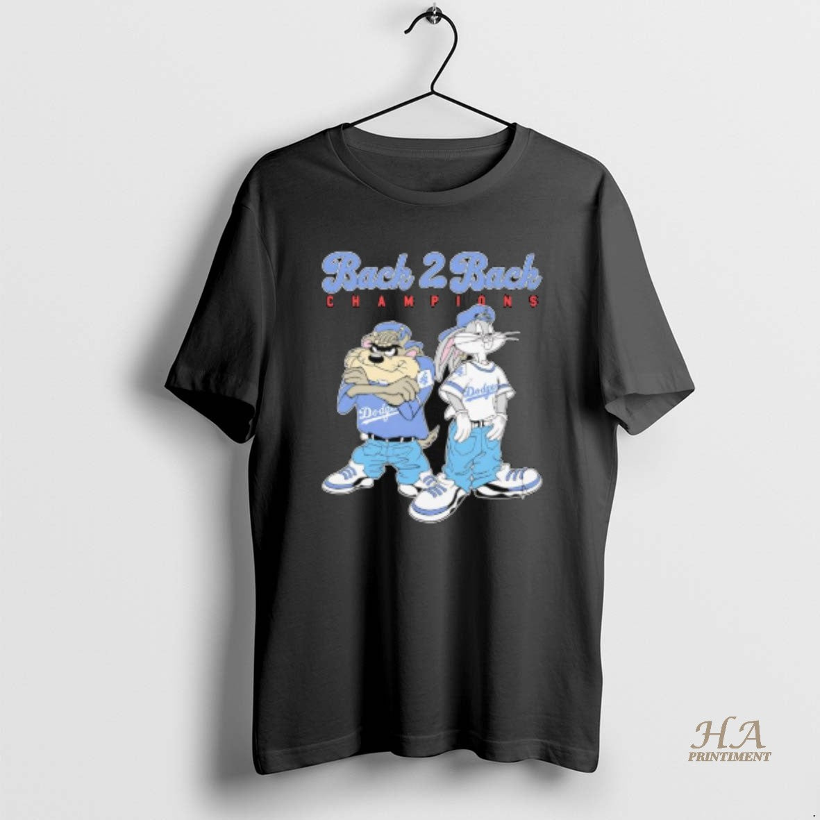 Official Tasmanian Devil Taz And Bugs Bunny Wearing Dodgers Back 2 Back Champions Pose T-Shirts, Hoodie, Sweatshirt