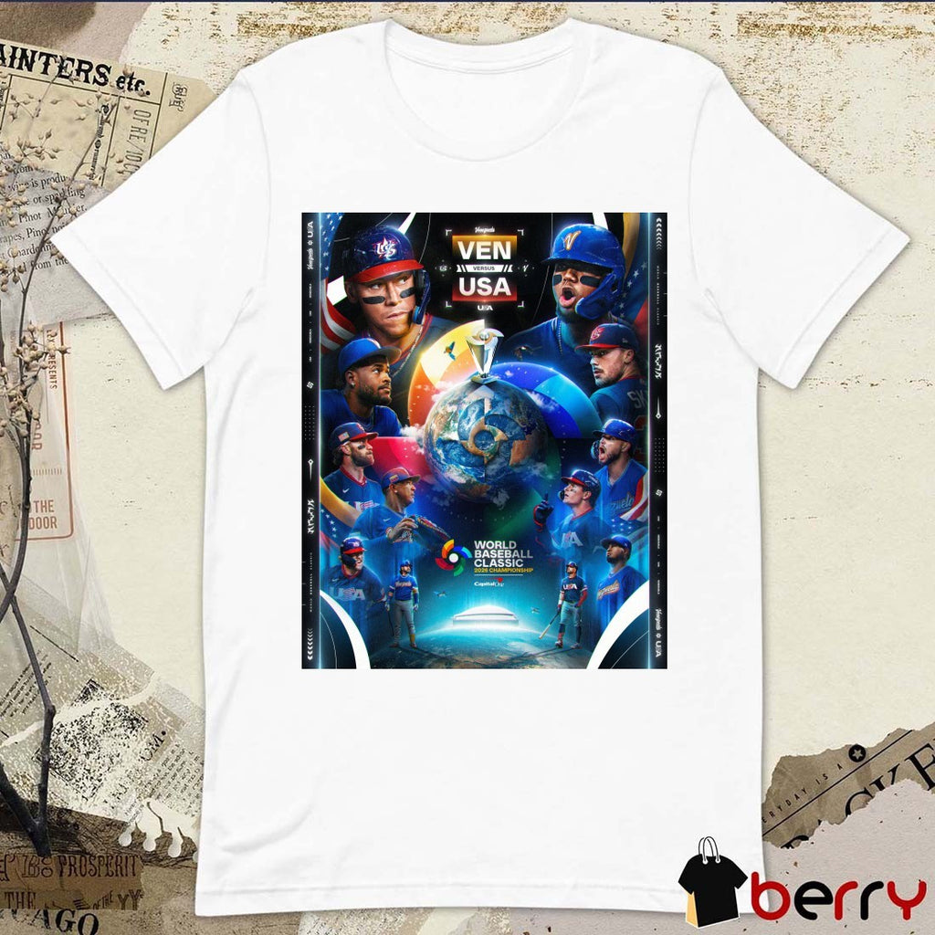 Team Venezuela vs. Team USA World Baseball Classic 2026 Championship Poster t-shirt