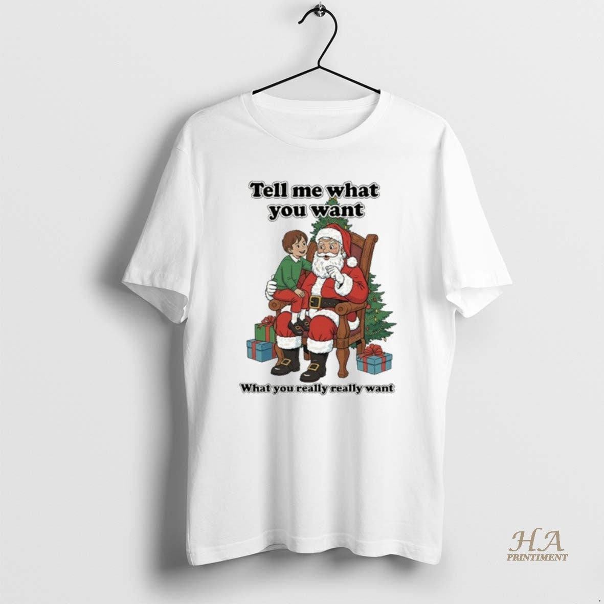 Official Tell Me What You Want What You Really Really Want Father Christmas Santa Kid T-Shirts, Hoodie, Sweatshirt