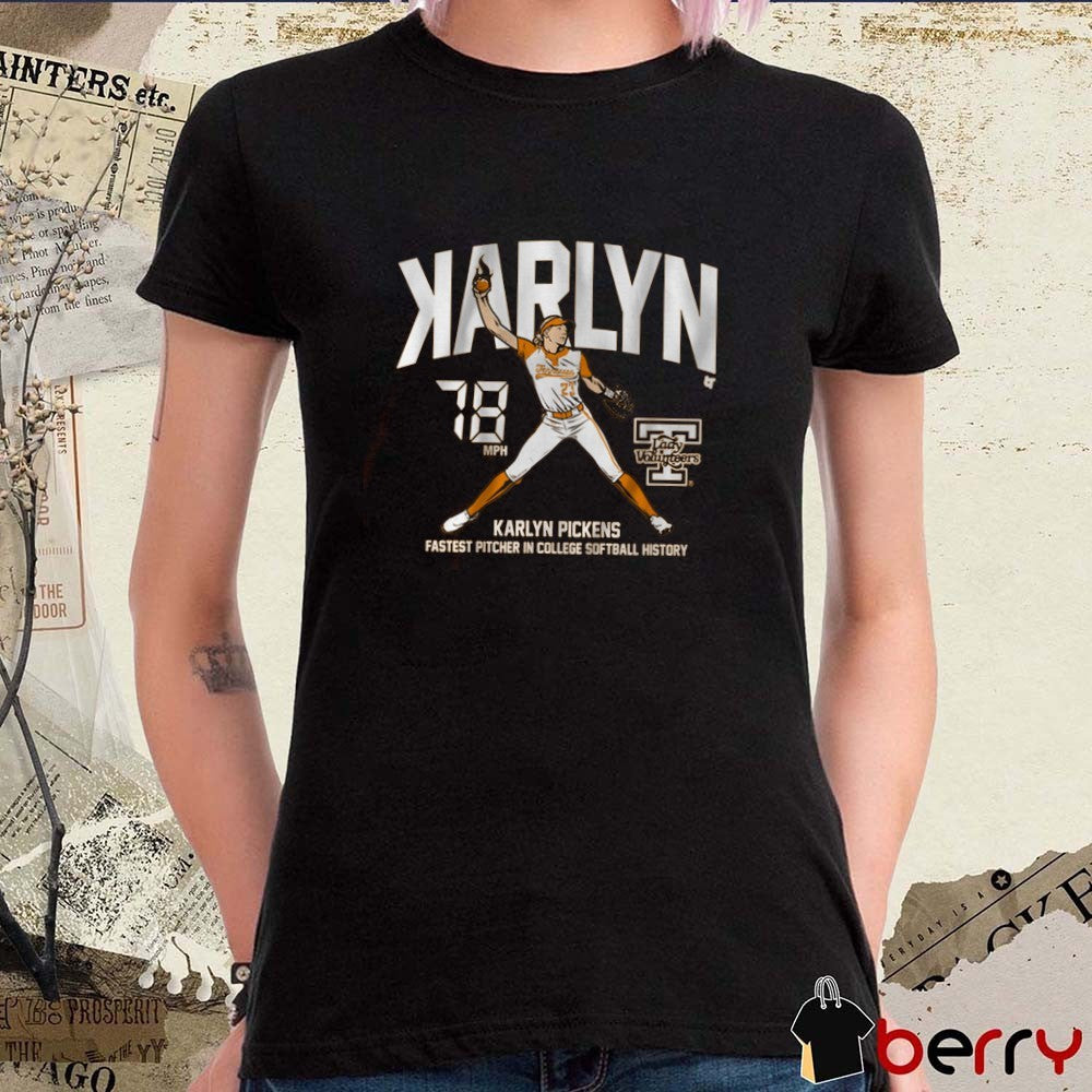 Tennessee Lady Vols NCAA Softball Karlyn Pickens Backwards K Fastest Pitcher In College Softball History t-shirt