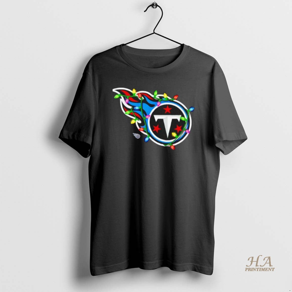 Official Tennessee Titans Logo Holiday Lights Black T-Shirts, Hoodie, Sweatshirt | InkNestWear.com