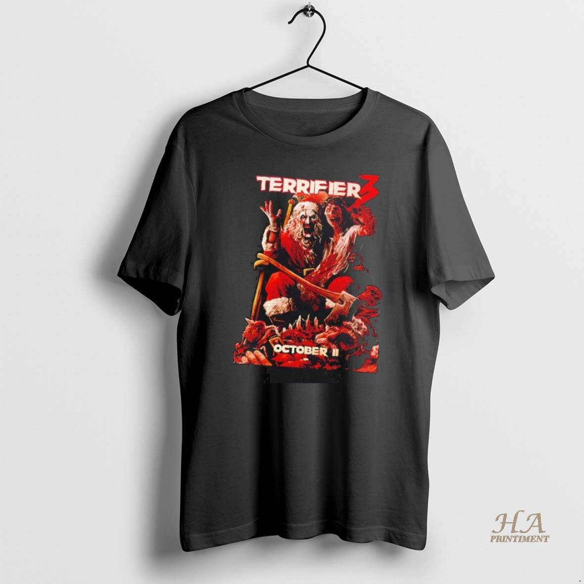 Official Terrifier 3 October Santa Christmas T-Shirts, Hoodie, Sweatshirt | InkNestWear.com