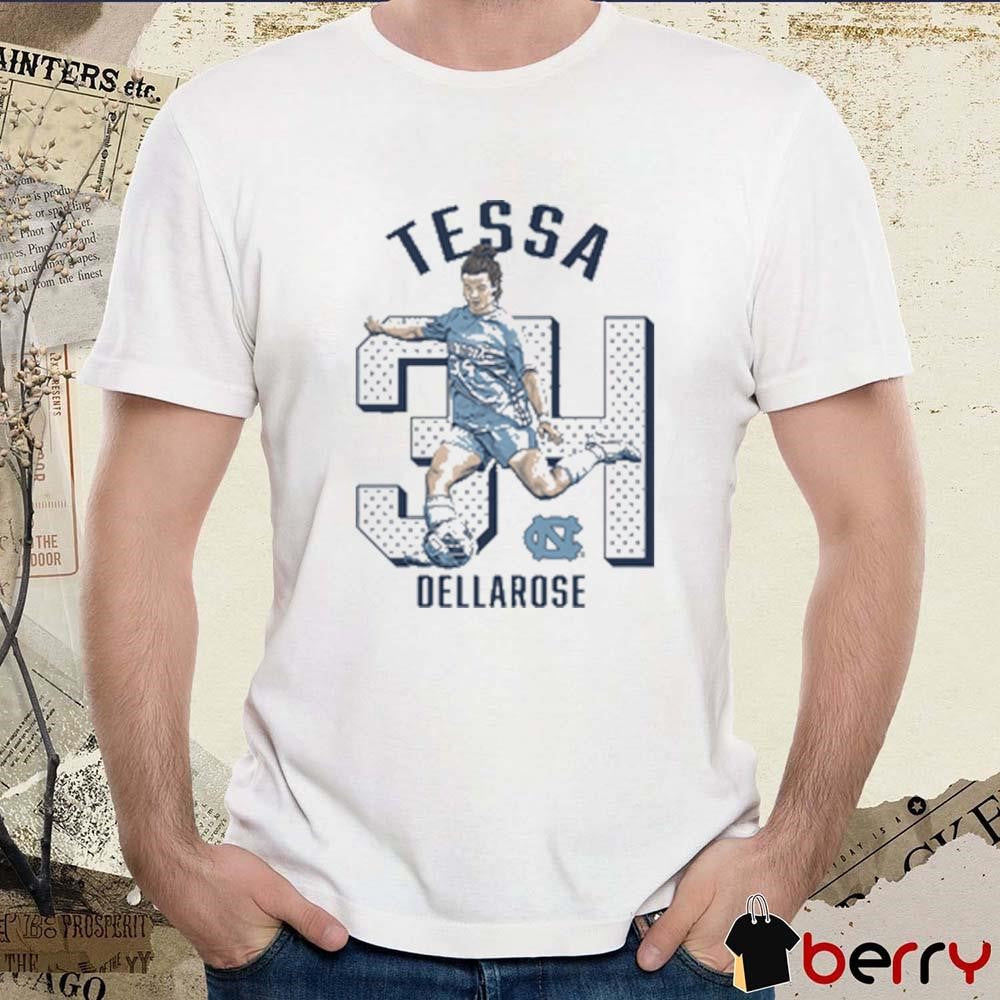 Tessa DellaRose #34 North Carolina Tar Heels Cartoon t-shirt