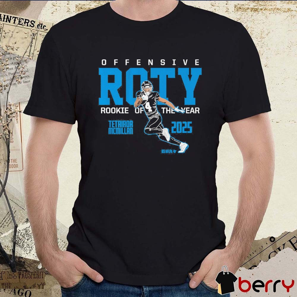 Tetairoa McMillan 2025 Offensive Rookie of the Year Carolina Panthers t-shirt