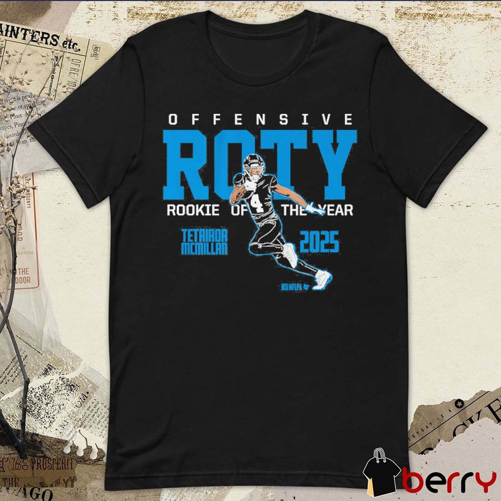 Tetairoa McMillan 2025 Offensive Rookie of the Year Carolina Panthers t-shirt