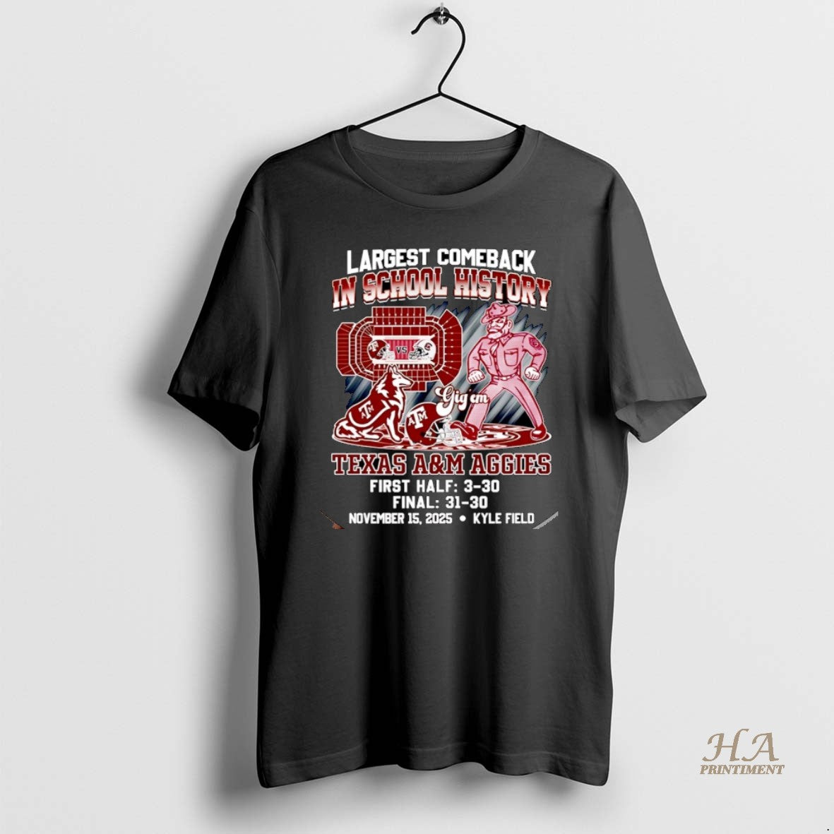 Official Texas Am Aggies Largest Comeback School History 31 30 T-Shirts, Hoodie, Sweatshirt