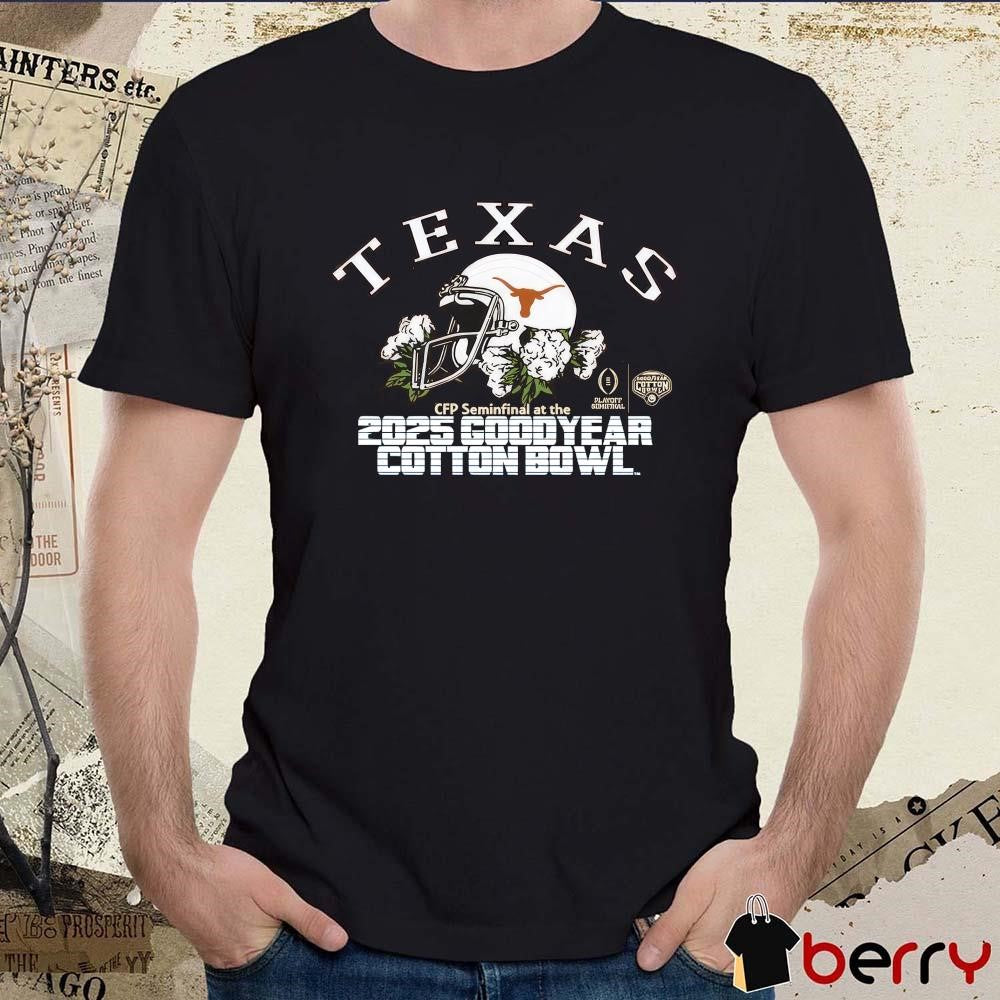 Texas Longhorns CFP Semifinal At The 2025 Goodyear Cotton Bowl Bound Helmet NCAA t-shirt