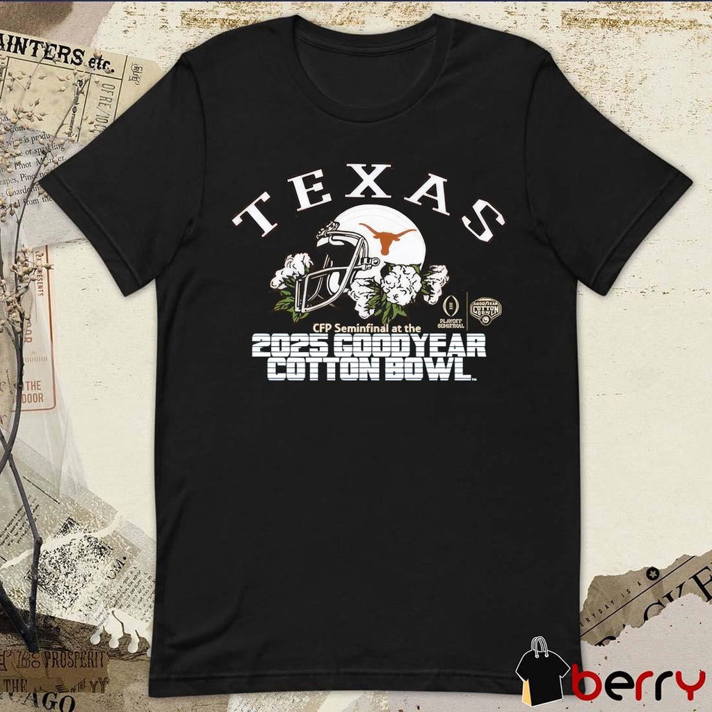 Texas Longhorns CFP Semifinal At The 2025 Goodyear Cotton Bowl Bound Helmet NCAA t-shirt