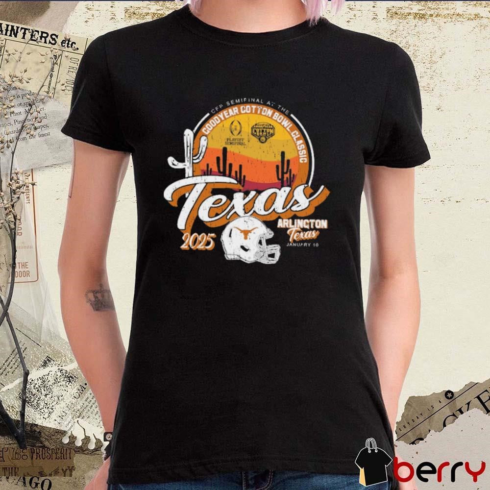 Texas Longhorns College Football Playoff Semifinal At The Goodyear Cotton Bowl Classic Arlington Texas Jan 10 2025 Vintage t-shirt