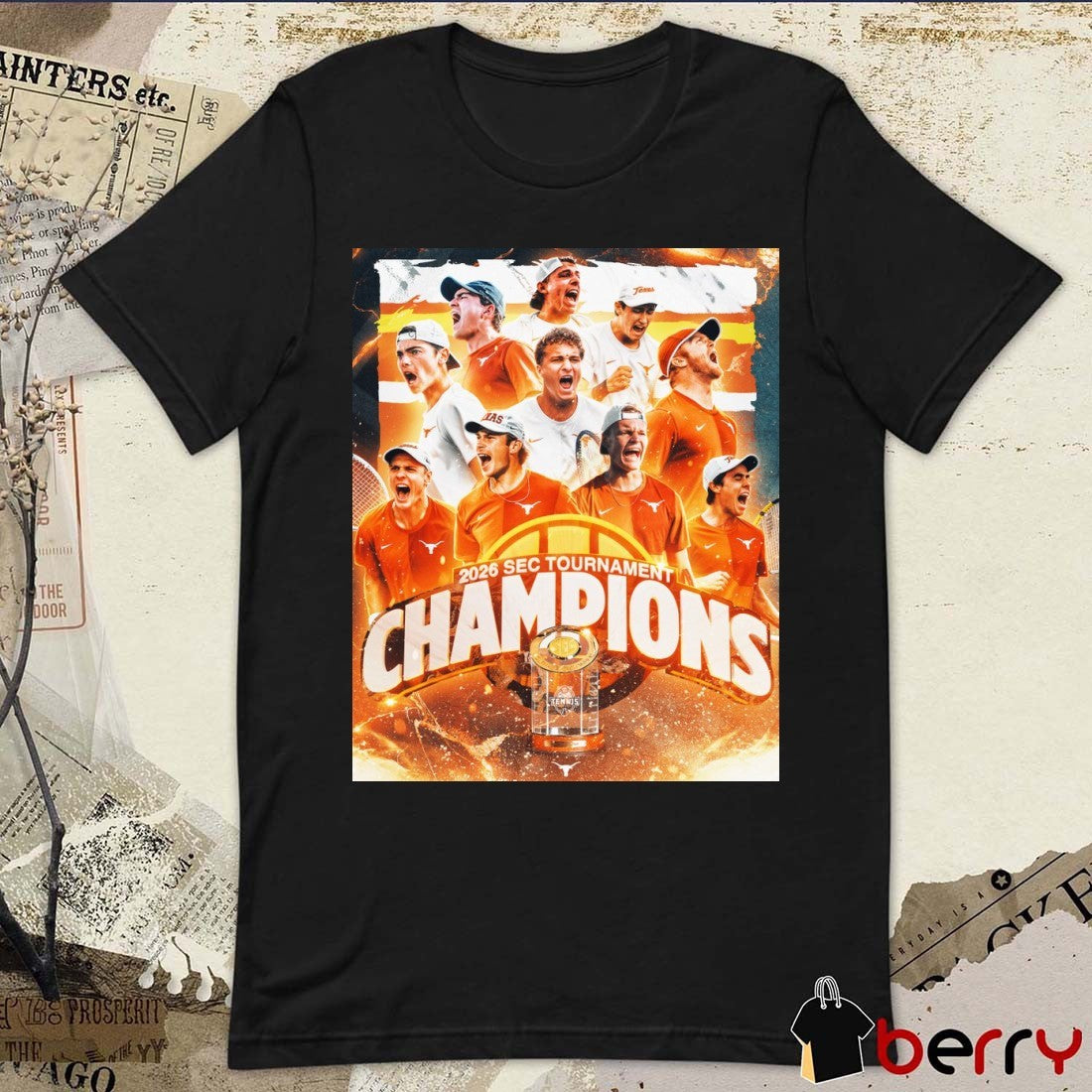 Texas Longhorns Men’s Tennis 2026 SEC Tournament Champions Poster t-shirt
