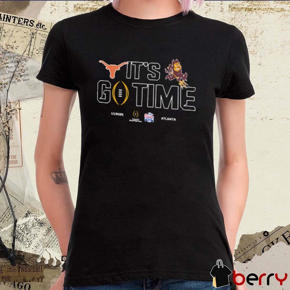 Texas Longhorns Vs Arizona State Sun Devils It’s Go Time CFP Peach Bowl Jan 1 2025 t-shirt