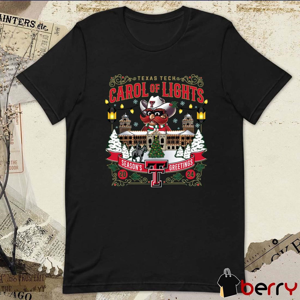 Texas Tech Red Raiders 2024 Carol of Lights Season’s Greetings Christmas t-shirt