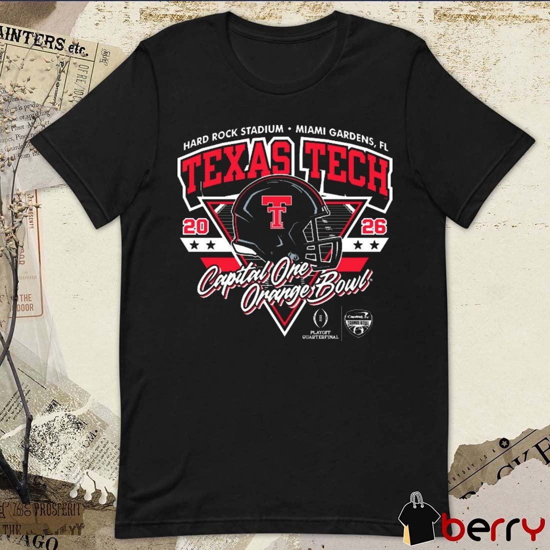 Texas Tech Red Raiders 2025 CFP Capital One Orange Bowl Hard Rock Stadium Ocean Drive t-shirt