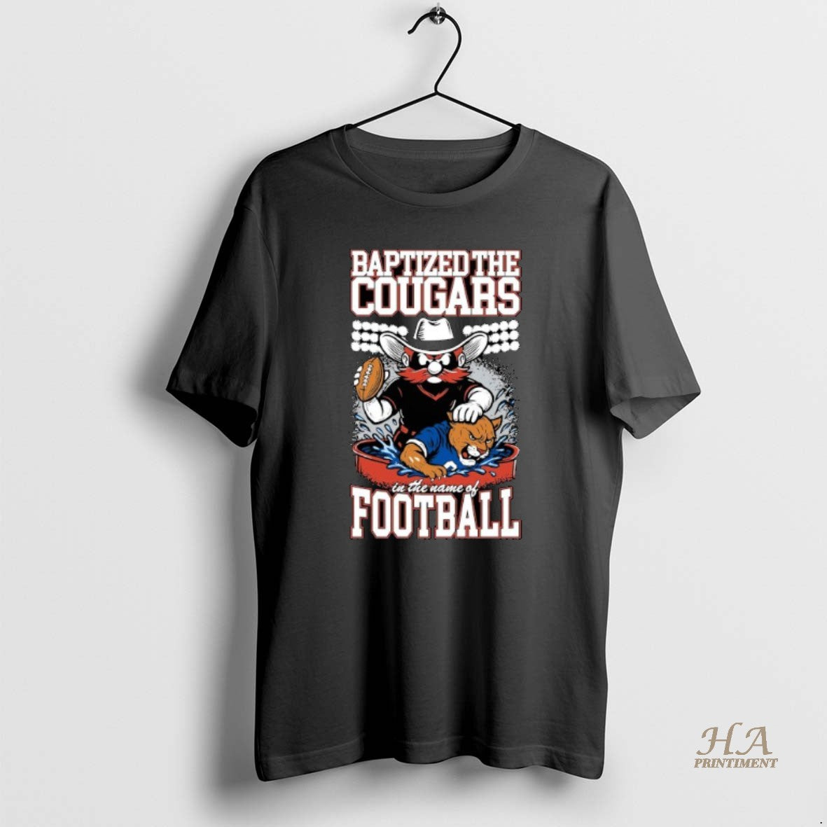 Official Texas Tech Red Raiders Baptized The Byu Cougars In The Name Of Football Mascot T-Shirts, Hoodie, Sweatshirt