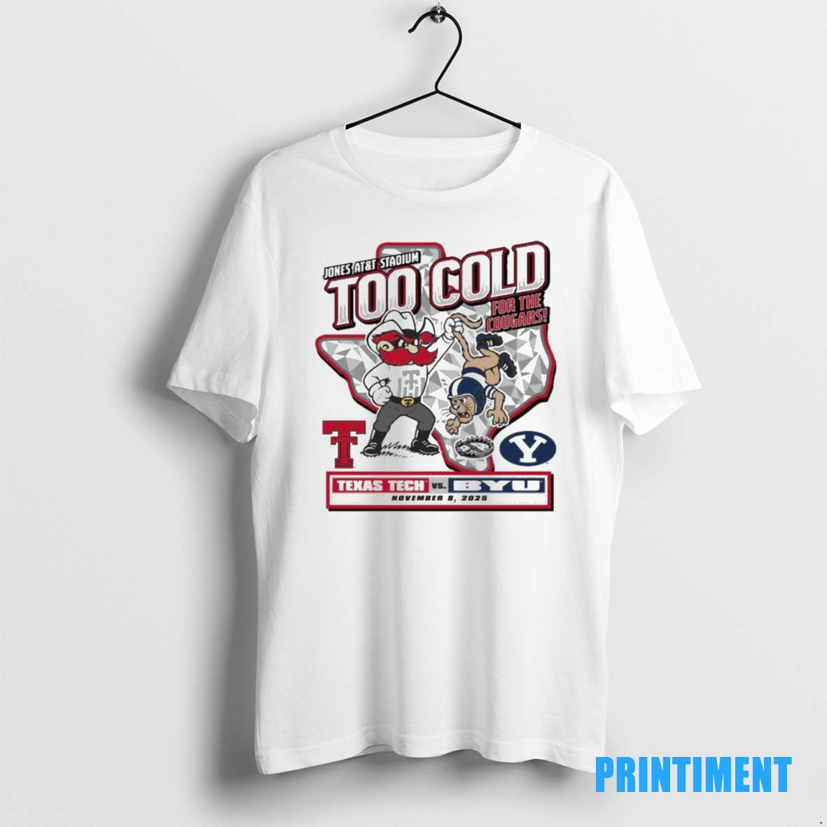 Official Texas Tech Red Raiders Vs Byu Cougars Jones Att To Cold For The Cougars T-Shirts, Hoodie, Sweatshirt
