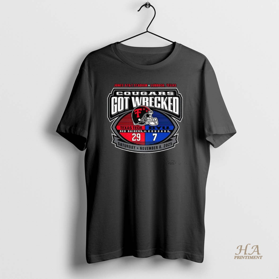 Official Texas Tech Red Raiders Vs Byu Cougars Ncaa Got Wrecked Jones At And T-Shirts, Hoodie, Sweatshirt | InkNestWear.com