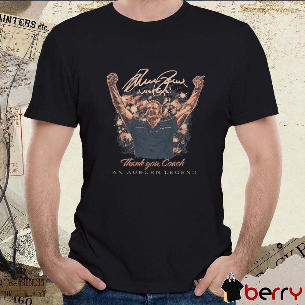 Thank You Coach Bruce An Auburn Tigers Legend Signature Painting t-shirt