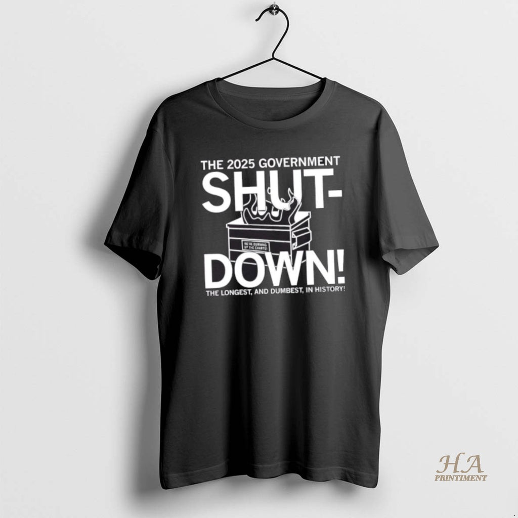 Official The 2025 Government Shutdown The Longest And Dumbest In History T-Shirts, Hoodie, Sweatshirt | InkNestWear.com