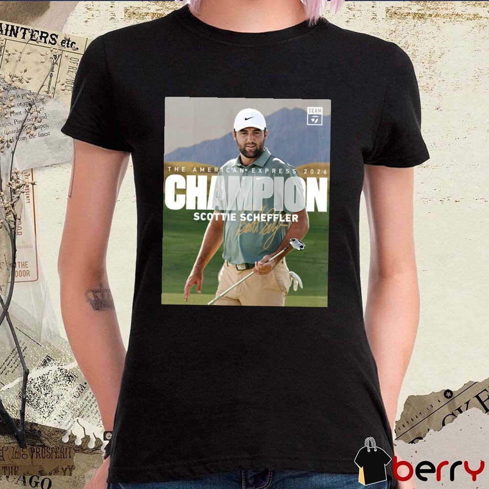The American Express 2026 Champion Scottie Scheffler Signature Poster t-shirt