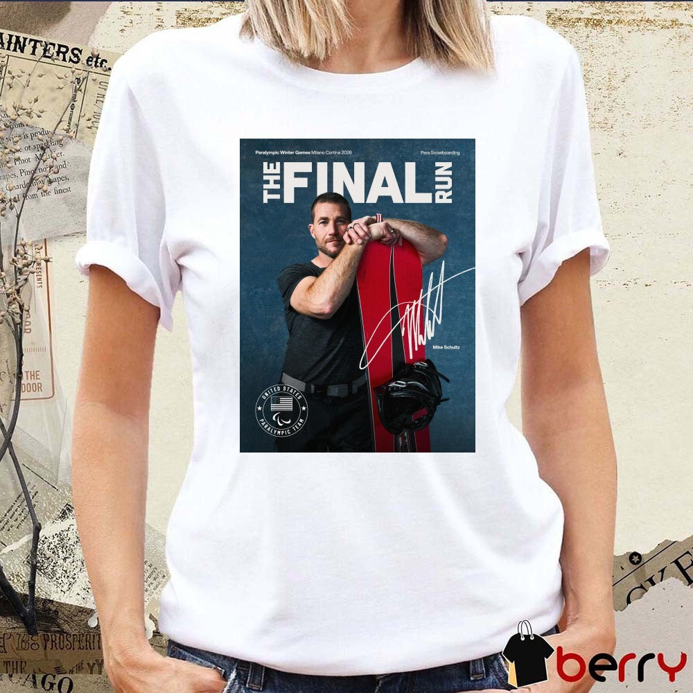 The Final Run Mike Schultz Paralympic Winter Games Milano Cortina 2026 Signature Poster t-shirt