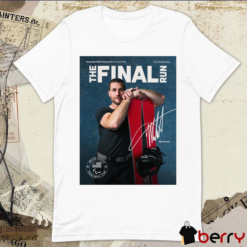 The Final Run Mike Schultz Paralympic Winter Games Milano Cortina 2026 Signature Poster t-shirt
