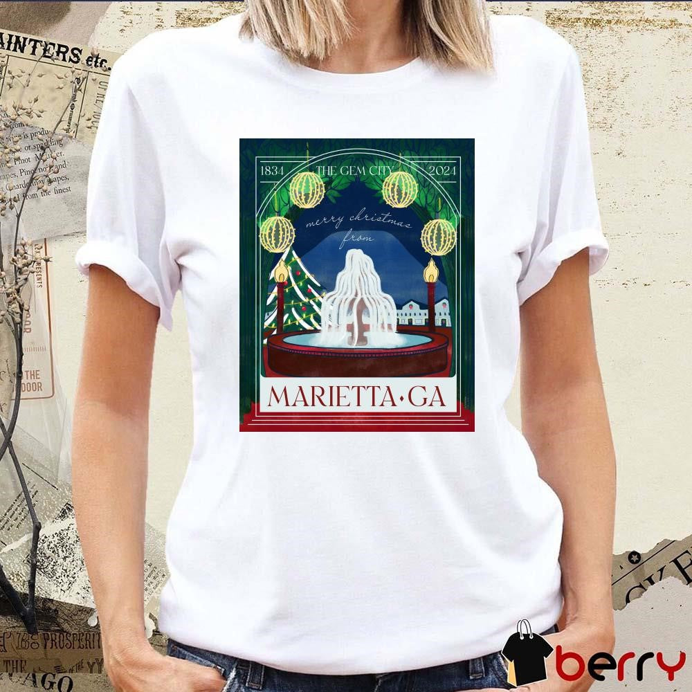 The Gem City Merry Christmas From Marietta GA 1834 – 2024 Poster t-shirt