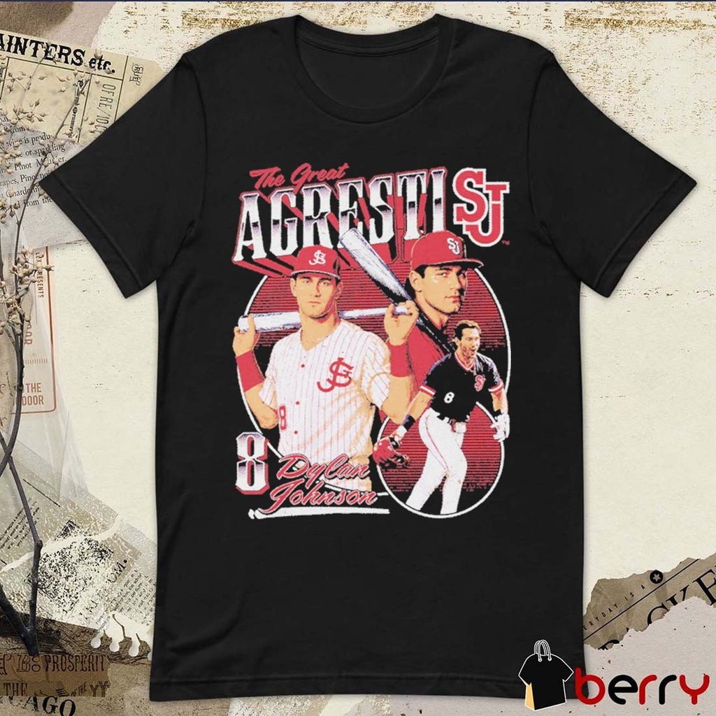The Great Agresti Dylan Johnson St. John’s University Vintage Collage t-shirt