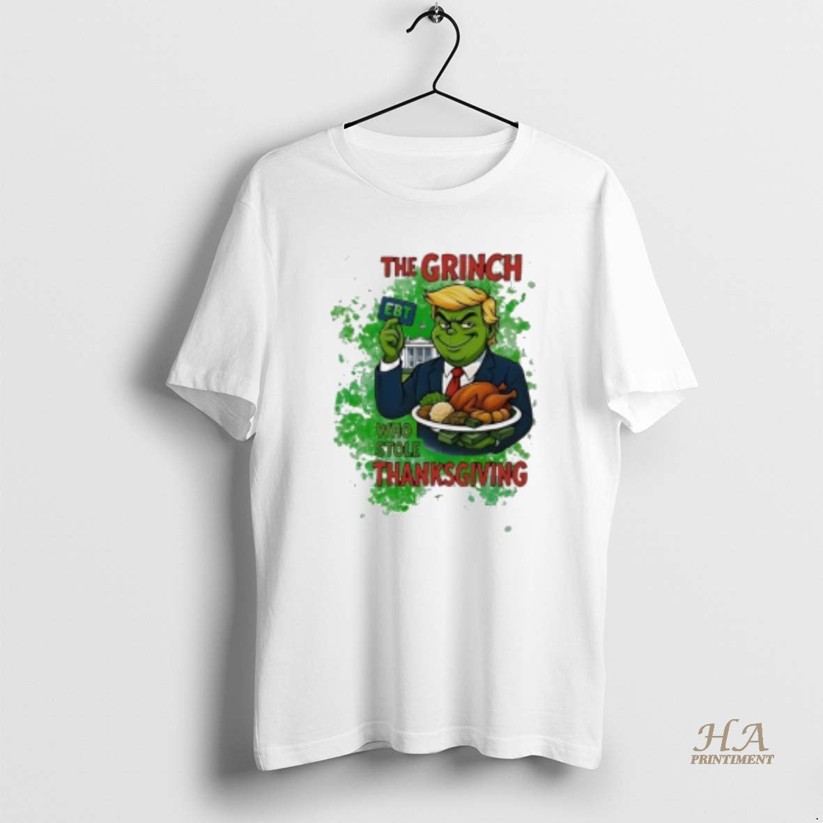 Official The Grinch Trump Who Stole Thanksgiving Ebt T-Shirts, Hoodie, Sweatshirt | InkNestWear.com