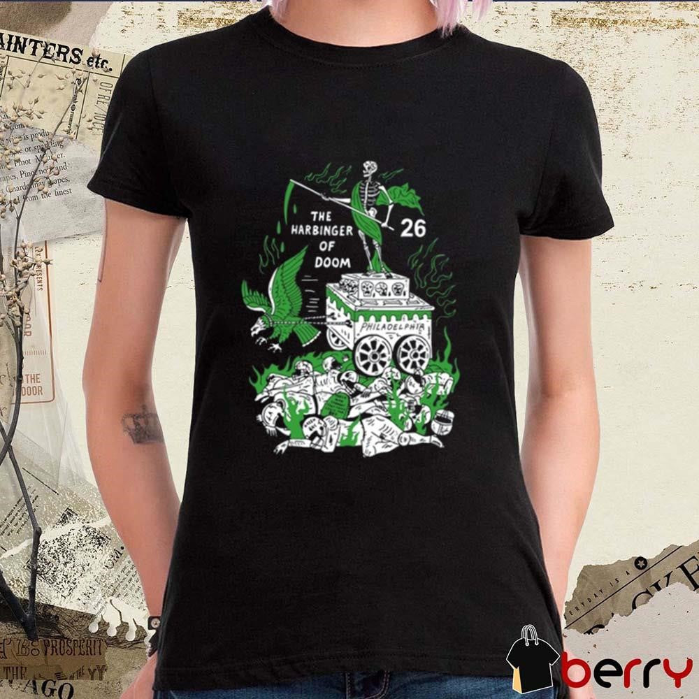 The Harbinger Of Doom Birds Philadelphia Eagles NFL 26 Skeleton t-shirt