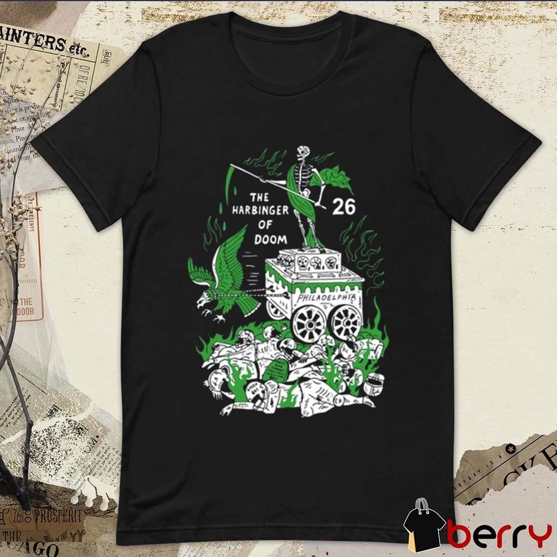 The Harbinger Of Doom Birds Philadelphia Eagles NFL 26 Skeleton t-shirt