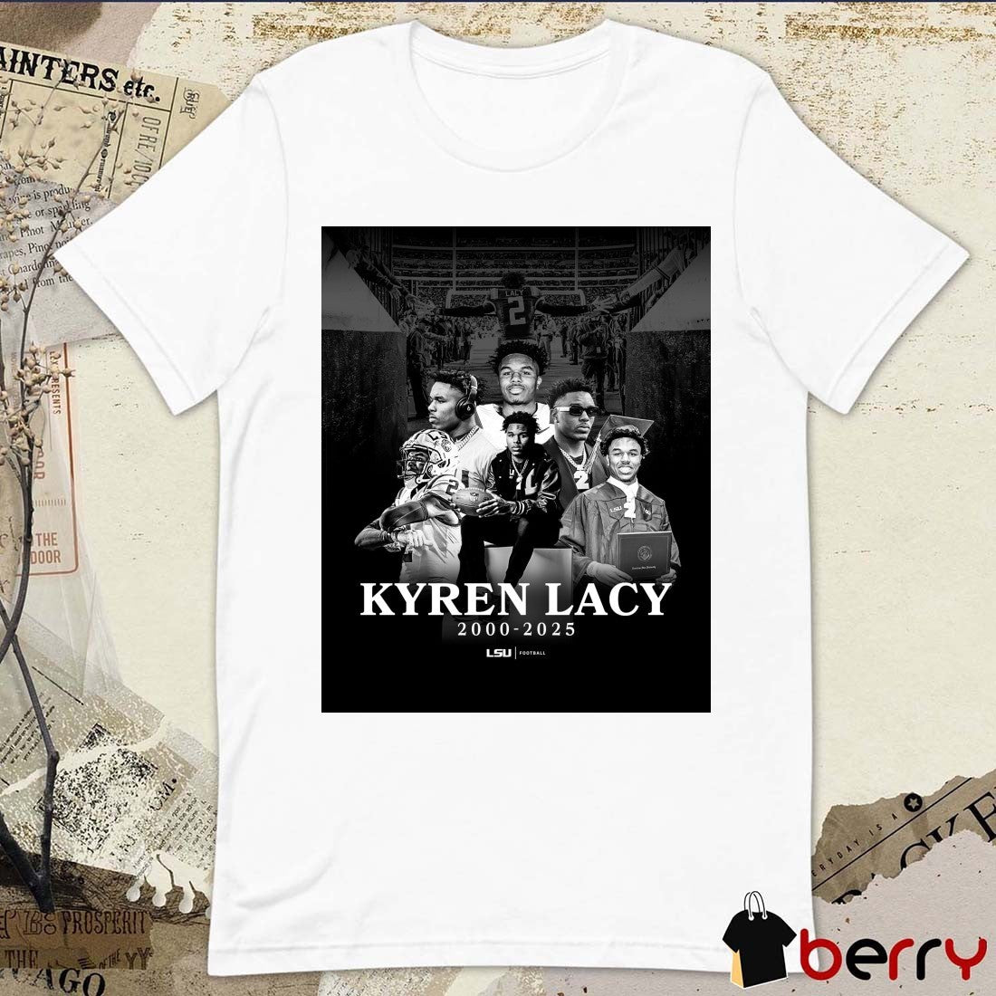 The LSU Football Family Mourns The Loss Of Kyren Lacy 2000-2025 Poster t-shirt