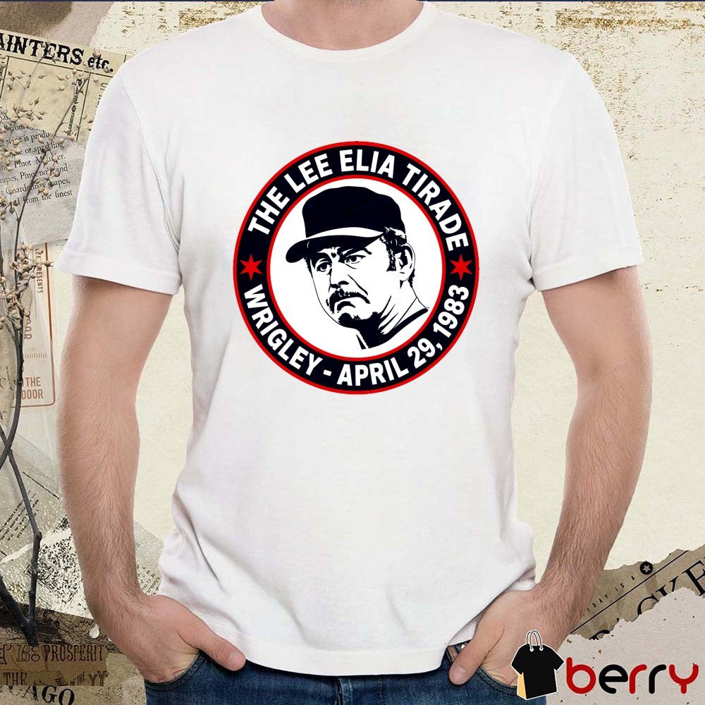 The Lee Elia Tirade Wrigley – April 29, 1983 Pocket Logo t-shirt
