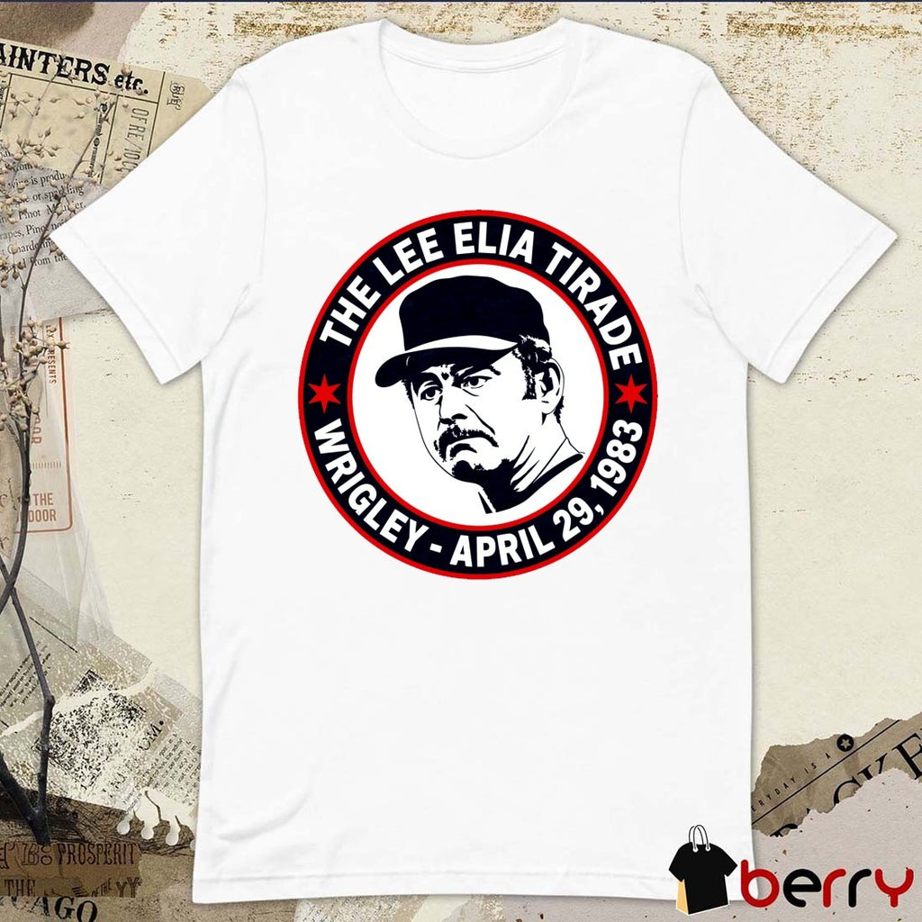 The Lee Elia Tirade Wrigley – April 29, 1983 Pocket Logo t-shirt