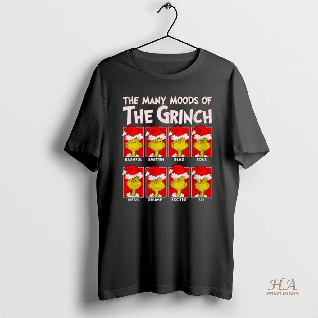 Official The Many Moods Of Grinch Dr T-Shirts, Hoodie, Sweatshirt | InkNestWear.com
