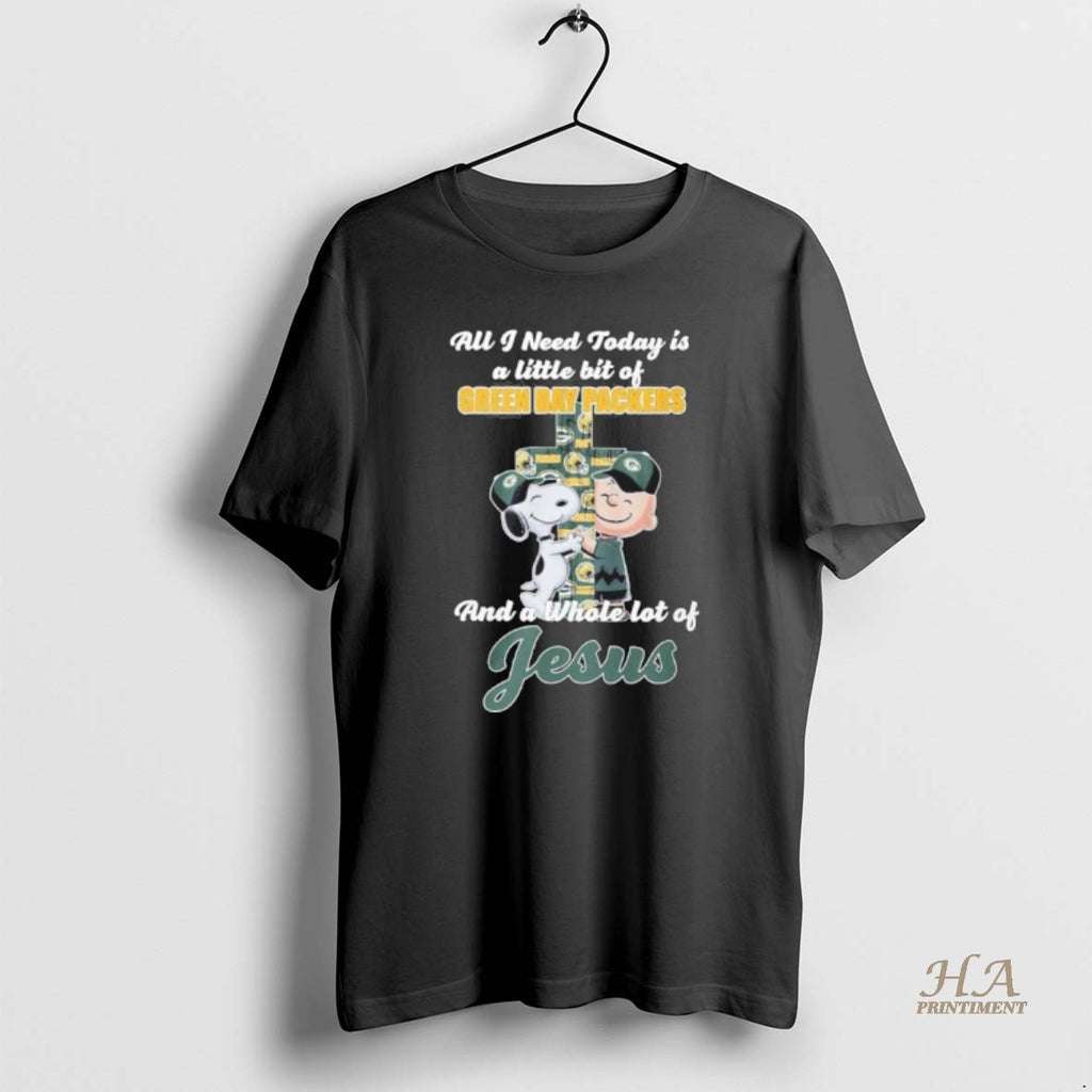 Official The Peanuts All I Need Today Is A Little Bit Of Green Bay Packers T-Shirts, Hoodie, Sweatshirt | InkNestWear.com