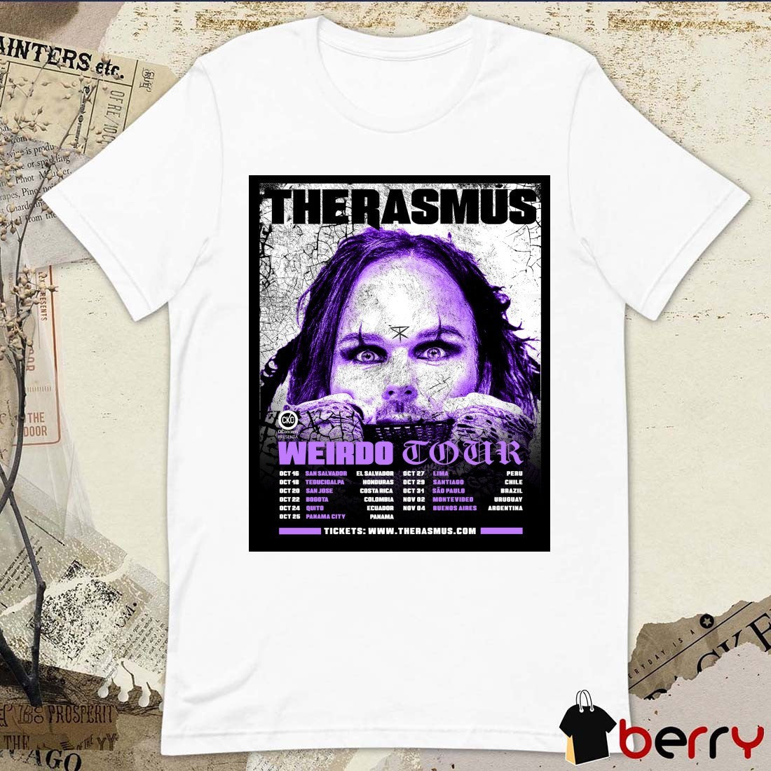 The Rasmus Weirdo Pop Up Shop Poster Tour Dates 2026 Latin America t-shirt