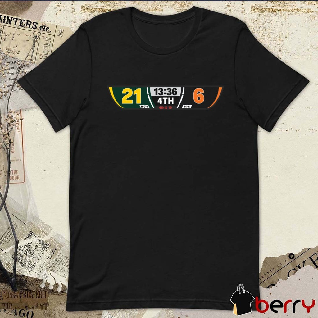 The Scoreboard 4th & 19 Chicago Bears Vs Green Bay Packers Final 21-6 t-shirt