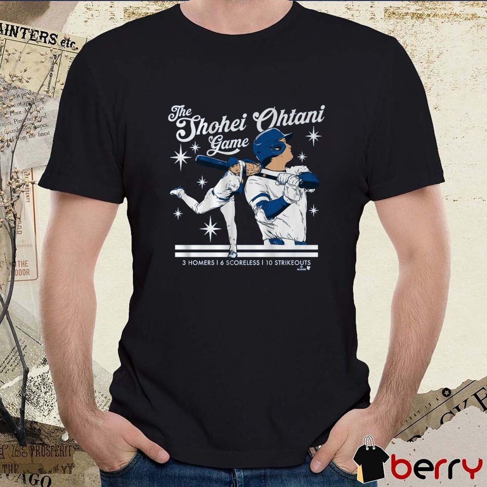 The Shohei Ohtani Game 3 Homer 6 Scoreless 10 Strikeouts Los Angeles Dodgers MLB t-shirt