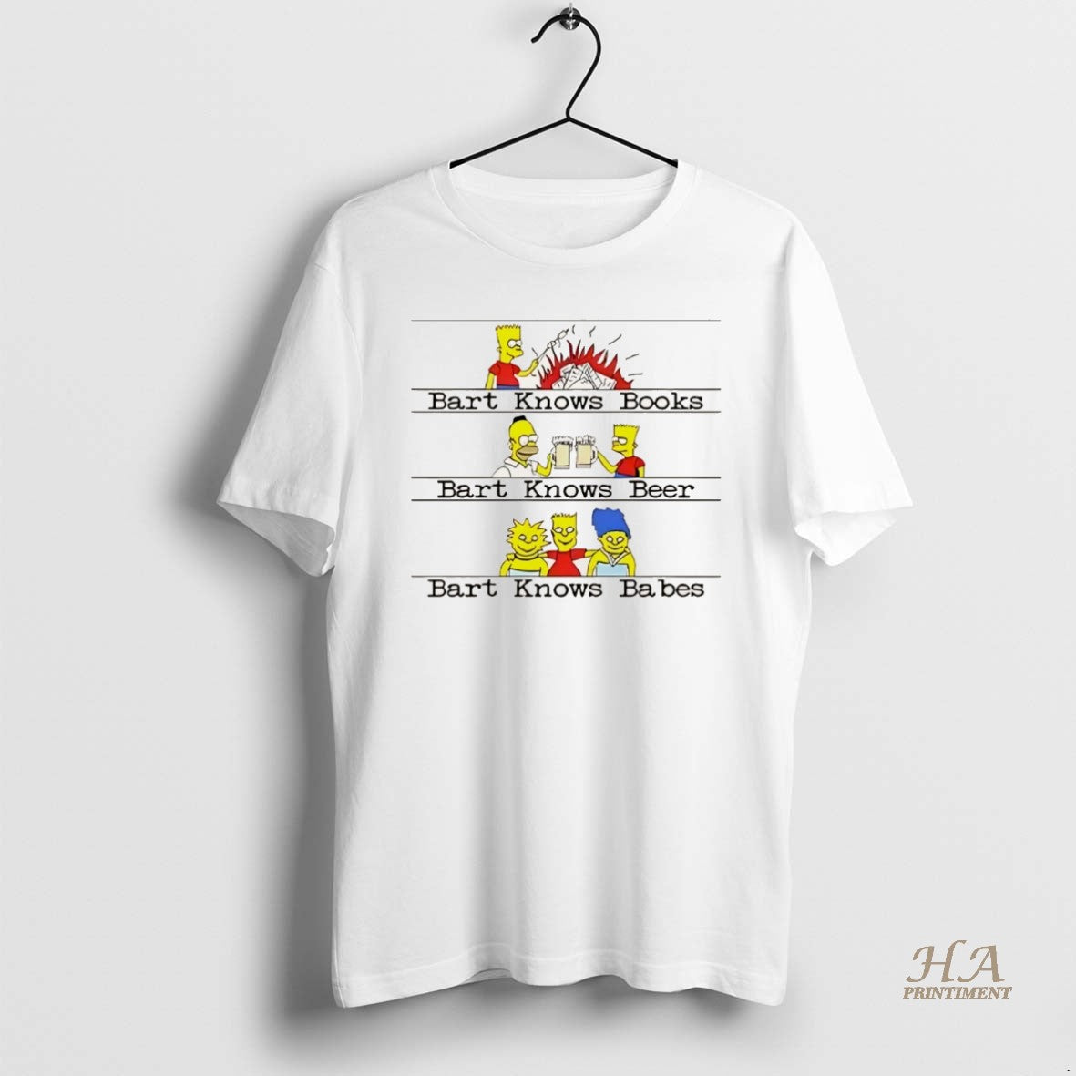 Official The Simpsons Bart Knows Books Bart Knows Beer Bart Knows Babes Christmas T-Shirts, Hoodie, Sweatshirt