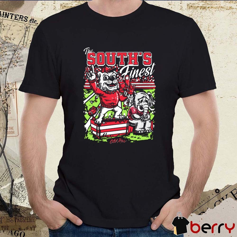 The South’s Finest Dawg Alabama Crimson Tide Vs Georgia Bulldogs Mascots t-shirt