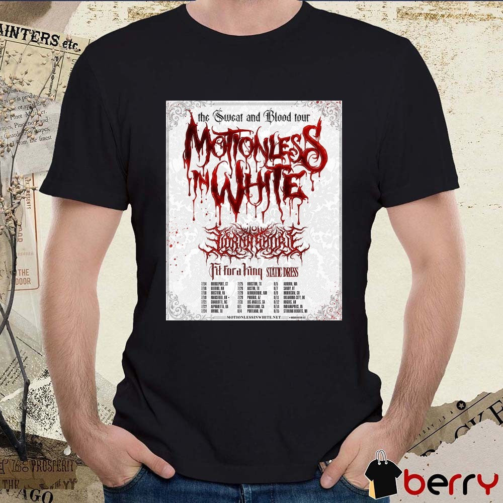 The Sweat and Blood Tour Motionless In White July 14 – Poster August 15, 2026 United States Poster t-shirt