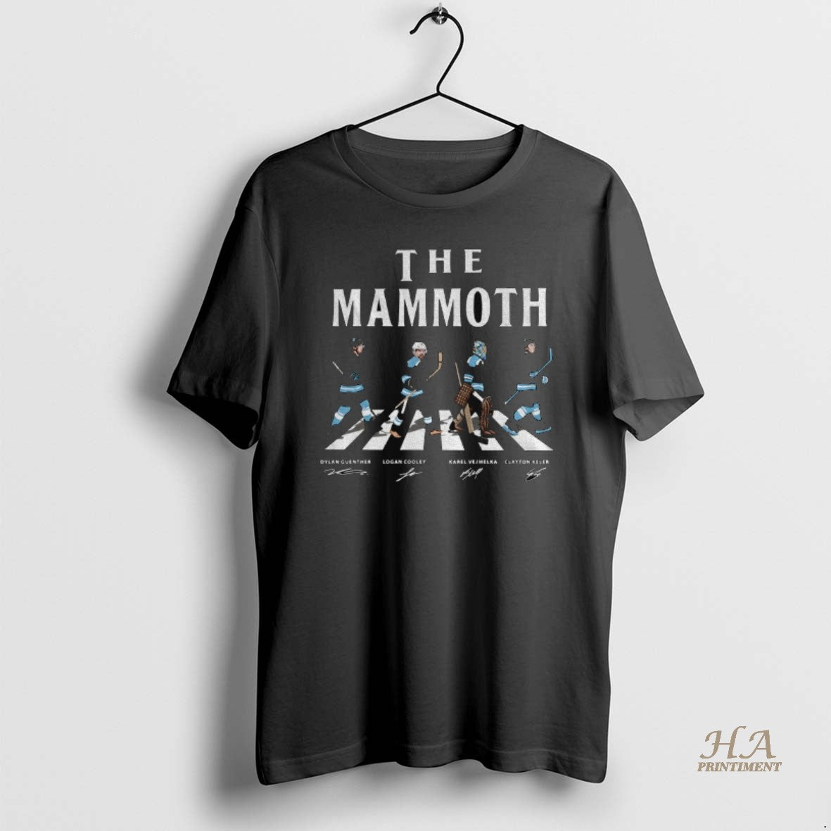 Official The Utah Mammoth Hockey Nhl Dylan Guenther Logan Cooley Karel Vejmelka Clayton Keller Abbey T-Shirts, Hoodie,...