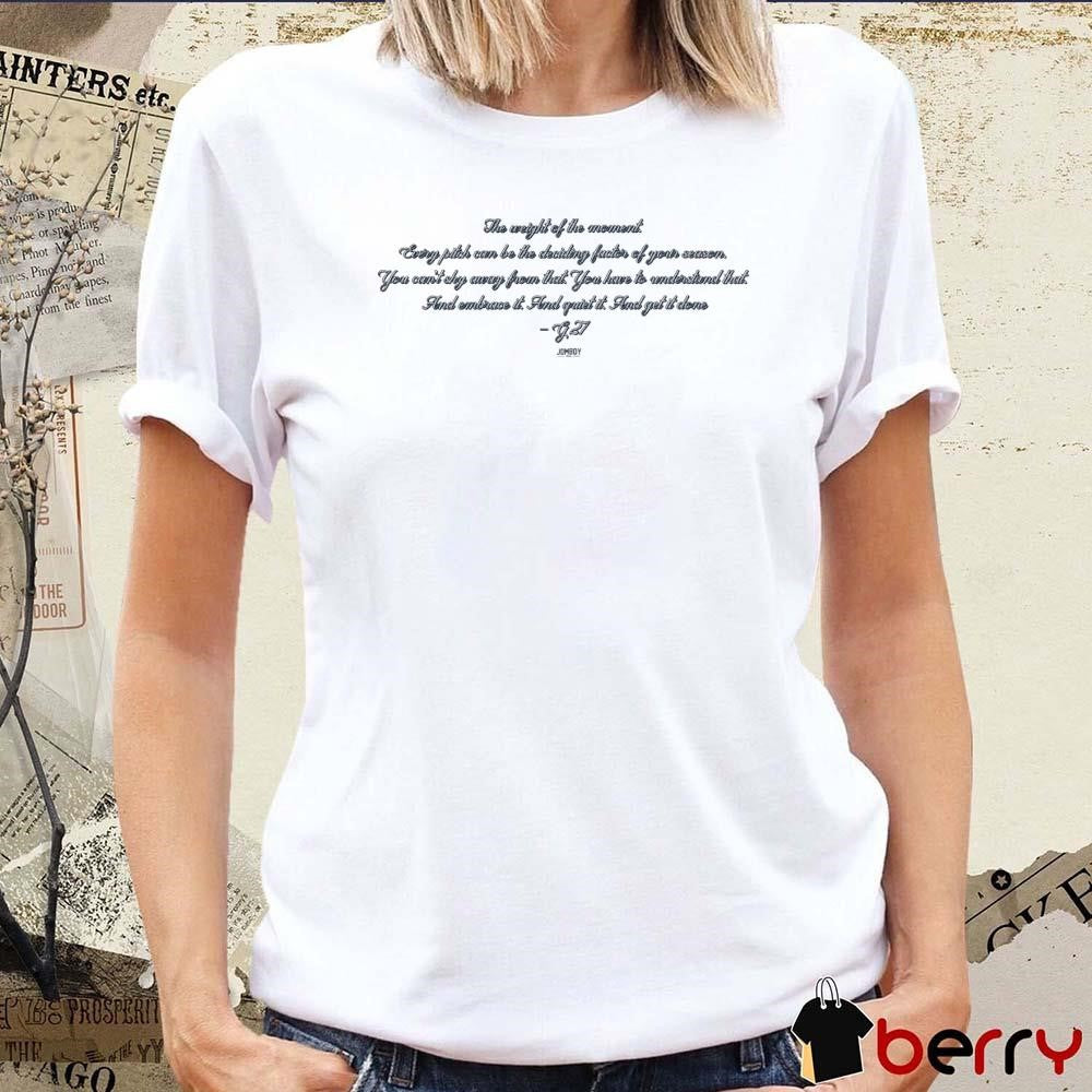 The Weight Of The Moment Every Pitch Can Be The Deciding factor Of Your Season The Playoff Motto G27 t-shirt